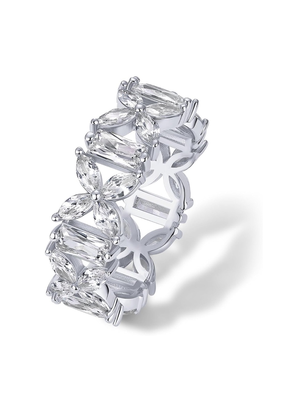 NWT Gold Plated Marquise Eternity Ring for Women